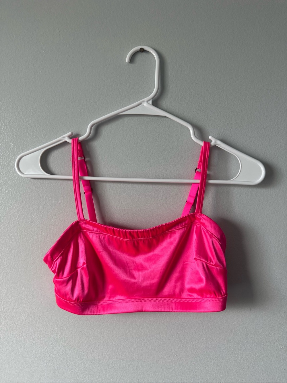 aerie Hot Pink Satin Bralette with Adjustable Straps